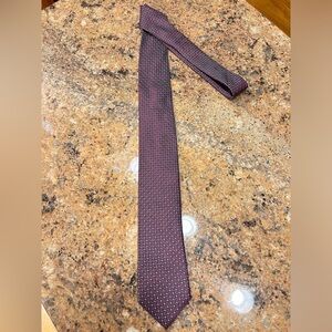 Kenneth Cole Awearness Extra Long Plum/Purple with Grey/White Diamond Print Tie